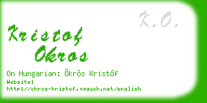 kristof okros business card