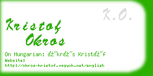 kristof okros business card